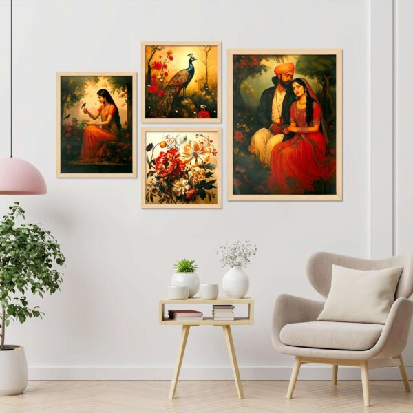 SET OF 4 DIGITAL WALL PAINTING